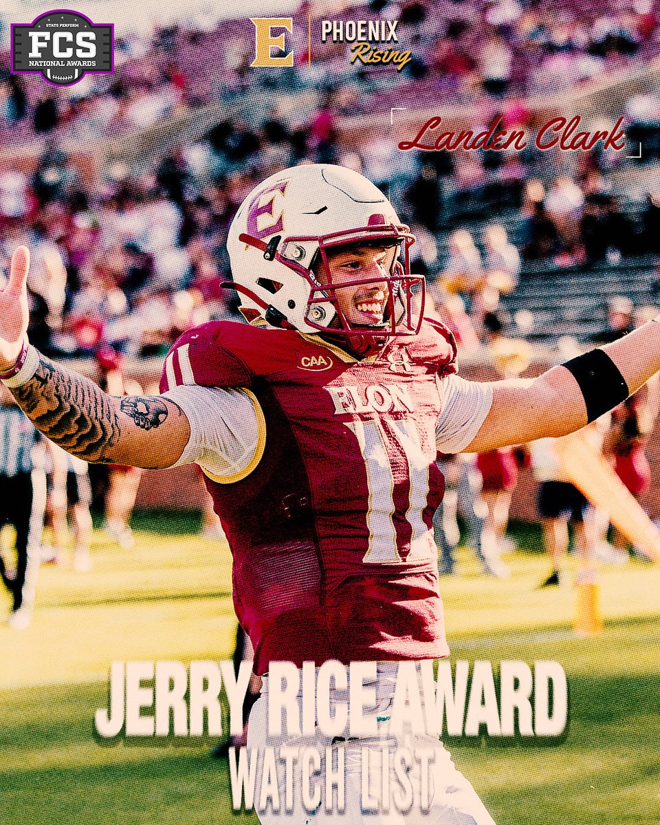 ElonFootball's tweet image. QB1 recognition. 

Congratulations to Landen on being named to the Jerry Rice Award Watch List as one of the top freshman in all of FCS. 

#PhoenixRising | #AED