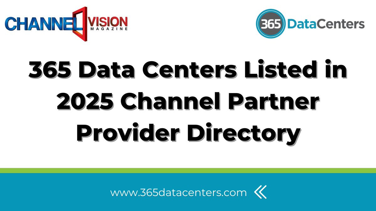 365datacenters's tweet image. #365DataCenters is proud to be featured in #ChannelVision Magazine’s 2025 Channel Partner Provider Directory. Thank you for including us among industry leaders in the channel ecosystem! Explore the directory: channelvisionmag.com/2025-partner-d… #datacenters #colocation #cloud #network…