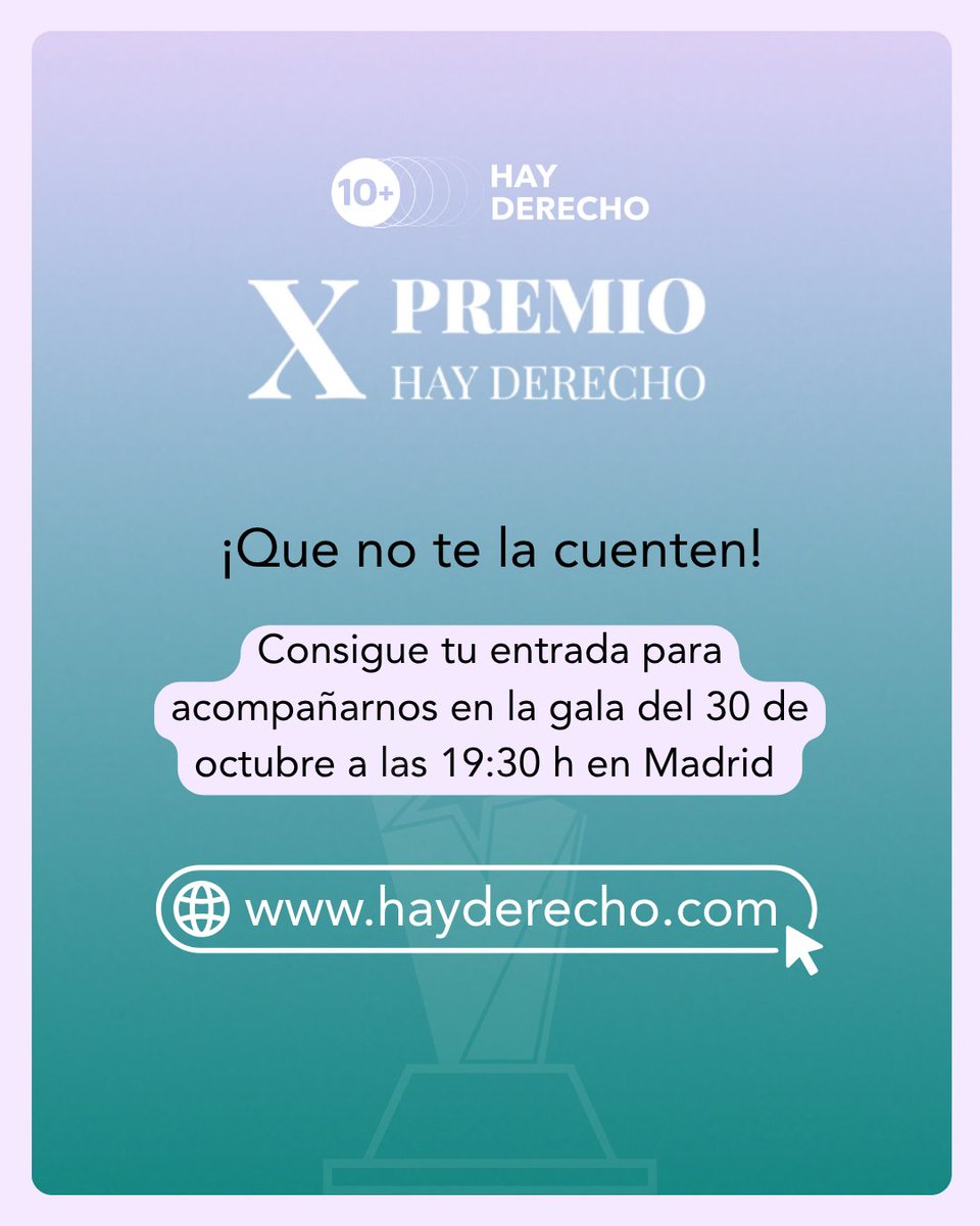 <a href="/montesgan/">Vicente J Montes Gan</a> <a href="/MatiesAmparo/">Amparo Maties</a> <a href="/AnaSainzMartin/">Ana Sainz</a> <a href="/ElenaHeBe/">ElenaHerreroBeaumont</a> <a href="/Ignaciogoma/">Ignacio Gomá Lanzón</a> <a href="/sarv66/">SEGISMUNDO ALVAREZ</a> <a href="/kikollan/">Kiko Llaneras</a> 💫 No solo celebraremos el #XPremioHayDerecho, sino también nuestro décimo aniversario en una gala muy especial.

Consigue tu entrada 🎟️ aquí: stockcrowd.com/standard-64aa7…