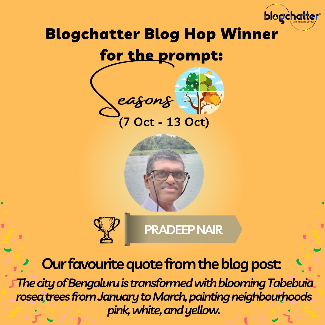 blogchatter's tweet image. In this season of festivities, let&apos;s celebrate our #BlogchatterBlogHop winner! 

Congratulations and reward points for B Pradeep Nair @bpradeepnair 👏🏻

Here is the winning blog post link: theblogchatter.com/blogrolls/seas…