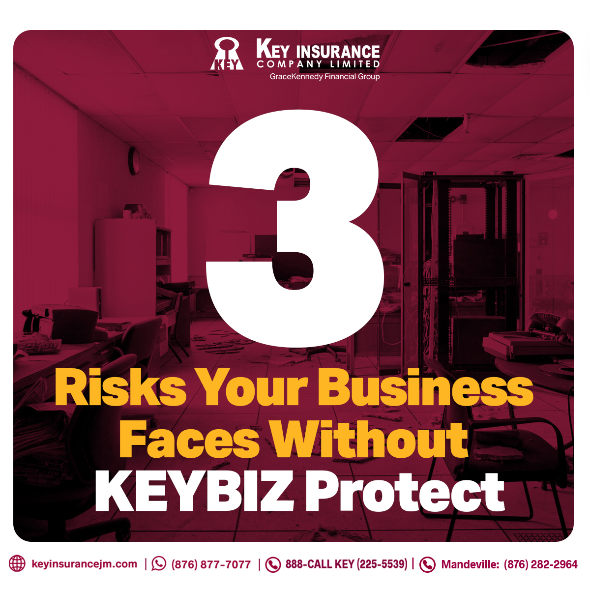 imwithkey's tweet image. 🚨 Think your business is safe without #KEYBIZProtect? Think again!

The unexpected can hit anytime — from property loss to employee risks. Be prepared, not sorry. 💼

✅ Protect your business with KEYBIZ Protect.
📞 888-CALL-KEY | 💬 (876) 877-7077

#TurndiKEY #BusinessInsurance