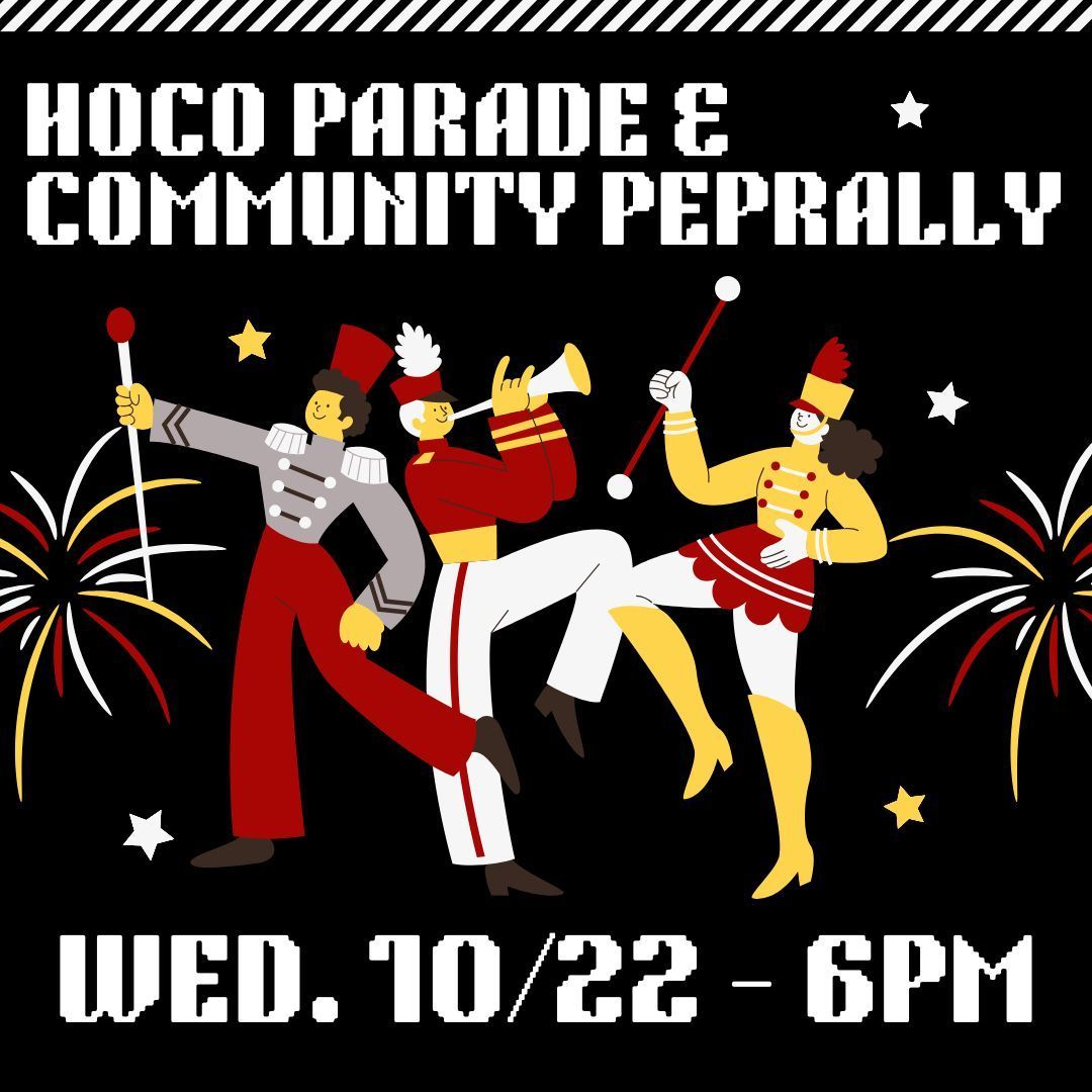 Get ready to roll! 🚗🎉 The #HOCO Parade kicks off Wed, Oct 22 at 6 PM! Line up 4–5:30 PM on Cowan (between Main &amp; Purnell). Floats will be judged on Main St.—bring your best #FarmerPride! Parade runs Main ➡️ Mill ➡️ Church. Let’s make it a night to remember!