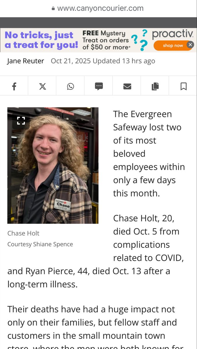 drseanmullen's tweet image. 20 and 44. Dead within days of each other.
“Complications related to -Covid and “long-term illness” (possibly Long Covid & reinfection with same deadly strand).
But sure, go ahead… keep huffing that air without a respirator on.