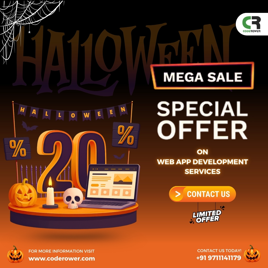 coderower's tweet image. 🎃 Halloween Mega Sale! 👻 

Get up to 20% OFF on Web &amp;amp; Mobile App Development.

 Build high-performing, scalable, and stunning apps — limited-time festive offer!

🔗 coderower.com/page/web-app-d…

#coderower #halloweensale #appdevelopment #digitalgrowth #webdevelopment #festiveoffer