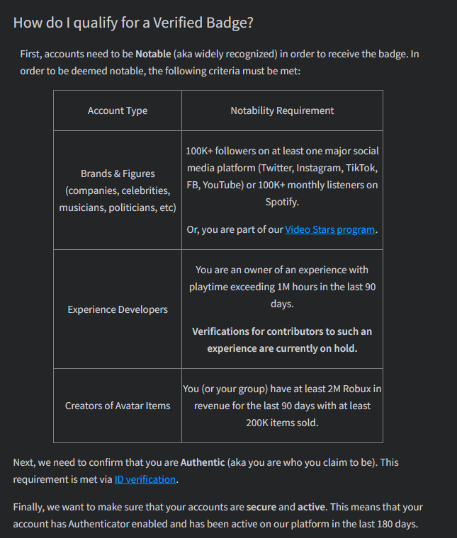 VotexRBLX's tweet image. Hey @Roblox on your verification FAQ it doesn't say anything about needing 10K followers on Roblox itself. The verified badge would be super useful as i get impersonated all the time.