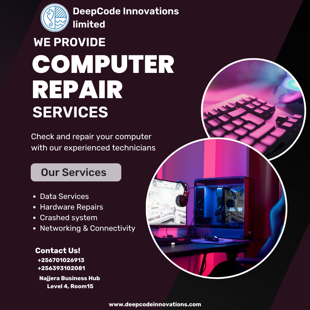 Deepcodein's tweet image. #ComputerRepair #TechSupport #DeepCodeInnovation #ICTServices
🧰 Slow PC? Crashed system? Don’t panic — we fix it fast!
Reliable, affordable, and expert computer repair you can count on. ⚡
