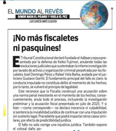eloymarchan's tweet photo. Cosas que uno encuentra hoy en Expreso:
Otto Guibovich pidiendo que haya una tercera vicepresidencia. Issac Humala diciendo que la vacancia de Boluarte es inconstitucional. Alejandro Tudela exigiendo expulsar al embajador de Cuba. Luis García Miró reclamando cárcel para Gorriti. https://t.co/M3lajO9uqO