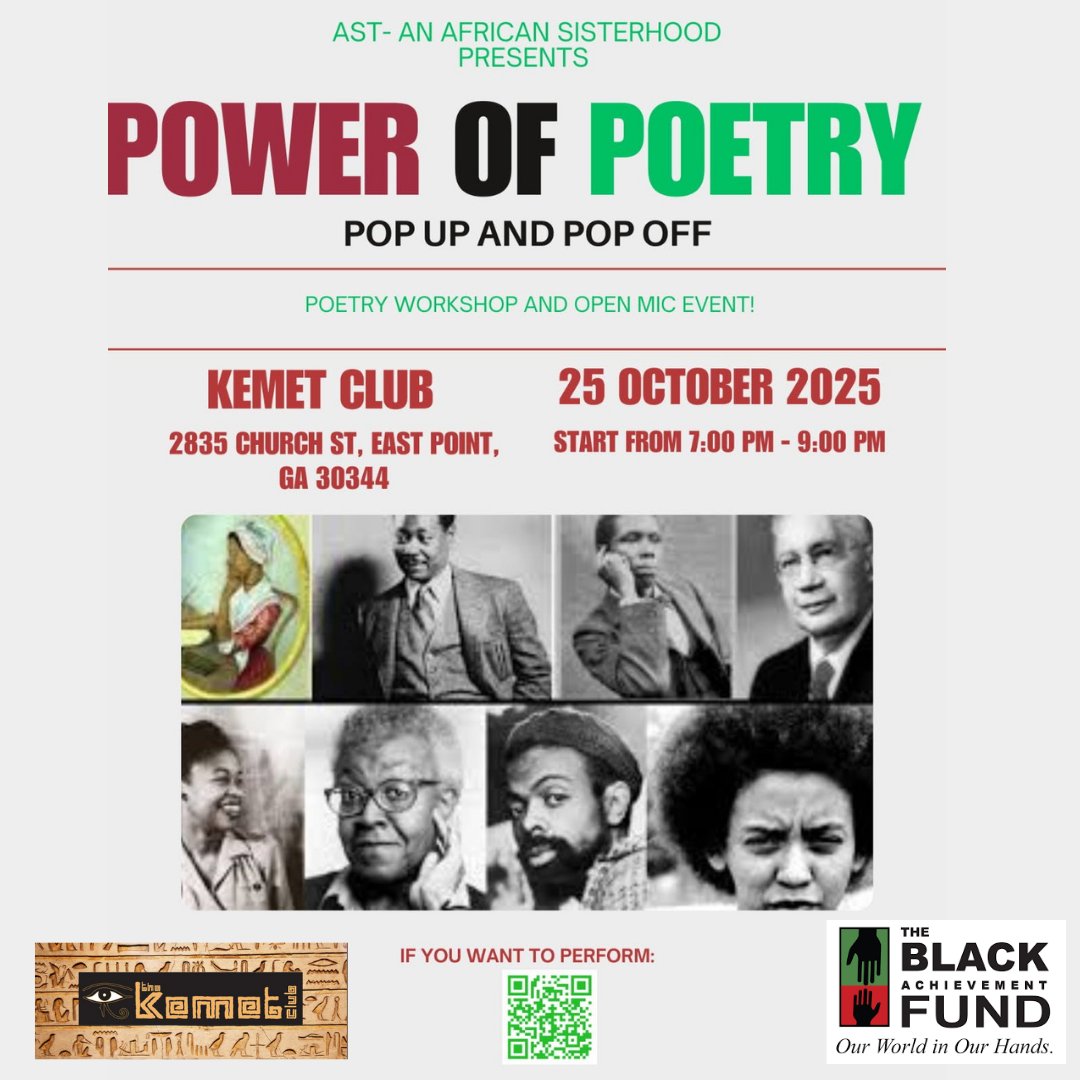 bafsolutions's tweet image. THIS SATURDAY! OPEN MIC NIGHT WITH AST, AN AFRICAN SISTERHOOD AT THE KEMET CLUB! wix.to/roHGeD3
