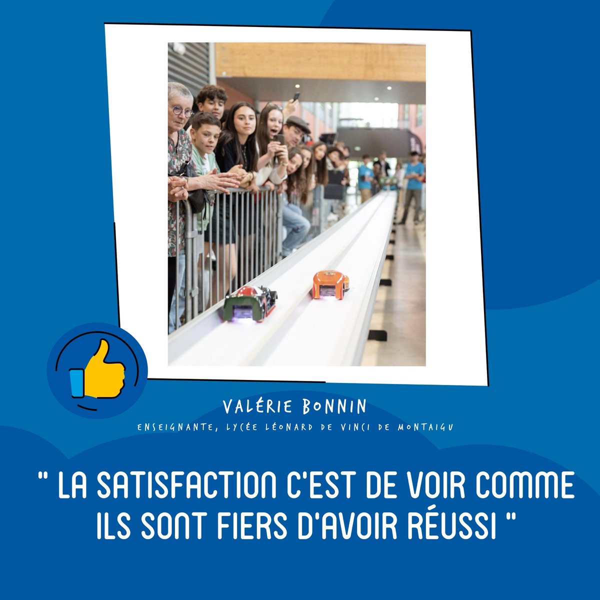 CourseEnCours's tweet image. 💭 « La satisfaction, c’est de voir comme ils sont fiers d’avoir réussi. »

Des élèves engagés, des professeurs passionnés, une vraie aventure collective. 🏁

👉Rejoindre la #CourseEnCours !