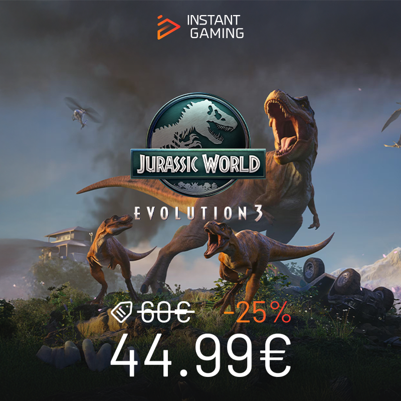 🦖 ¡Llega #JurassicWorldEvolution3 ! 🏝
Vuelve la emoción de crear, gestionar y sobrevivir entre dinosaurios 🦕🦖.
De los creadores de Planet Coaster, el parque jurásico definitivo abre sus puertas 🏗🌋

Disponible ya en <a href="/InstantGamingES/">Instant Gaming</a>  🕹

instant-gaming.com/es/16793-compr…