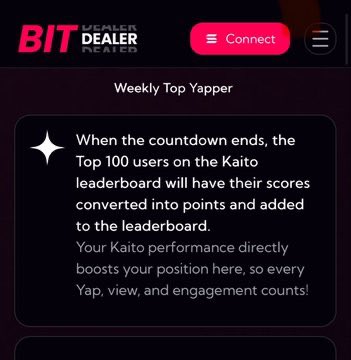 The BitDealer ecosystem just leveled up with a new way to recognize and reward its most active members.

<a href="/bitdealernet/">Bitdealer</a> has launched Weekly Top Yapper Points bringing an extra layer of interaction to the community.

Each week, the top 100 yappers earn points based on their