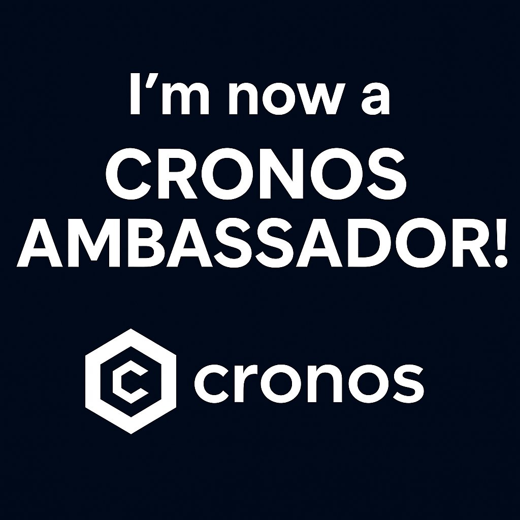 🚀 It’s official, I’m now a #CronosAmbassador!
Ready to help build the next era of Web3 innovation with the unstoppable #CROFam 💙

Let’s make some noise 🔵
#Cronos #Crypto #Web3 #CRO