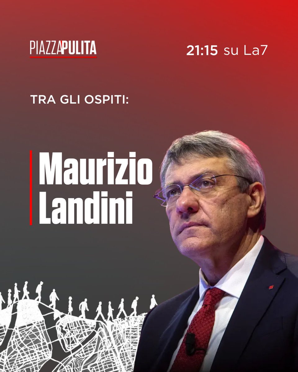 PiazzapulitaLA7's tweet image. Stasera a #Piazzapulita il Segretario Generale della CGIL Maurizio Landini

21.15, La7

@mauriziolandini