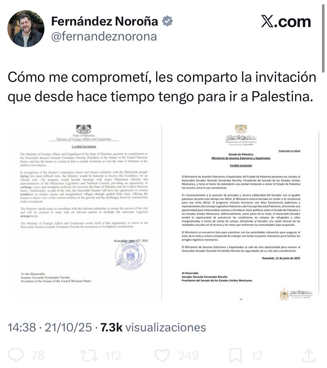 Salem The Cat II (@halloweensalem2) on Twitter photo El senador <a href="/fernandeznorona/">Fernández Noroña</a> no sólo está cometiendo un delito al aceptar que alguien le pague un viaje, sino que también está usurpando funciones, ya que la invitación se la hace el estado de Palestina como presidente del senado, cargo que ya no ocupa. El senador <a href="/fernandeznorona/">Fernández Noroña</a> no sólo está cometiendo un delito al aceptar que alguien le pague un viaje, sino que también está usurpando funciones, ya que la invitación se la hace el estado de Palestina como presidente del senado, cargo que ya no ocupa.