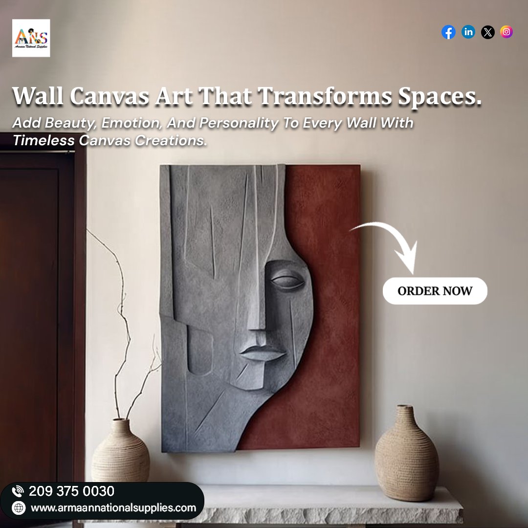 armaannationals's tweet image. The magic of canvas art is in its versatility. Canvas art is lightweight, easy to hang, and fits every style—from abstract to minimalist. 🖼️

#StatementArt #CanvasPainting #AbstractCanvas #WallDecorInspo #LargeWallArt #ArtisticVibes #HomeGallery #DesignInspiration #InteriorDesign