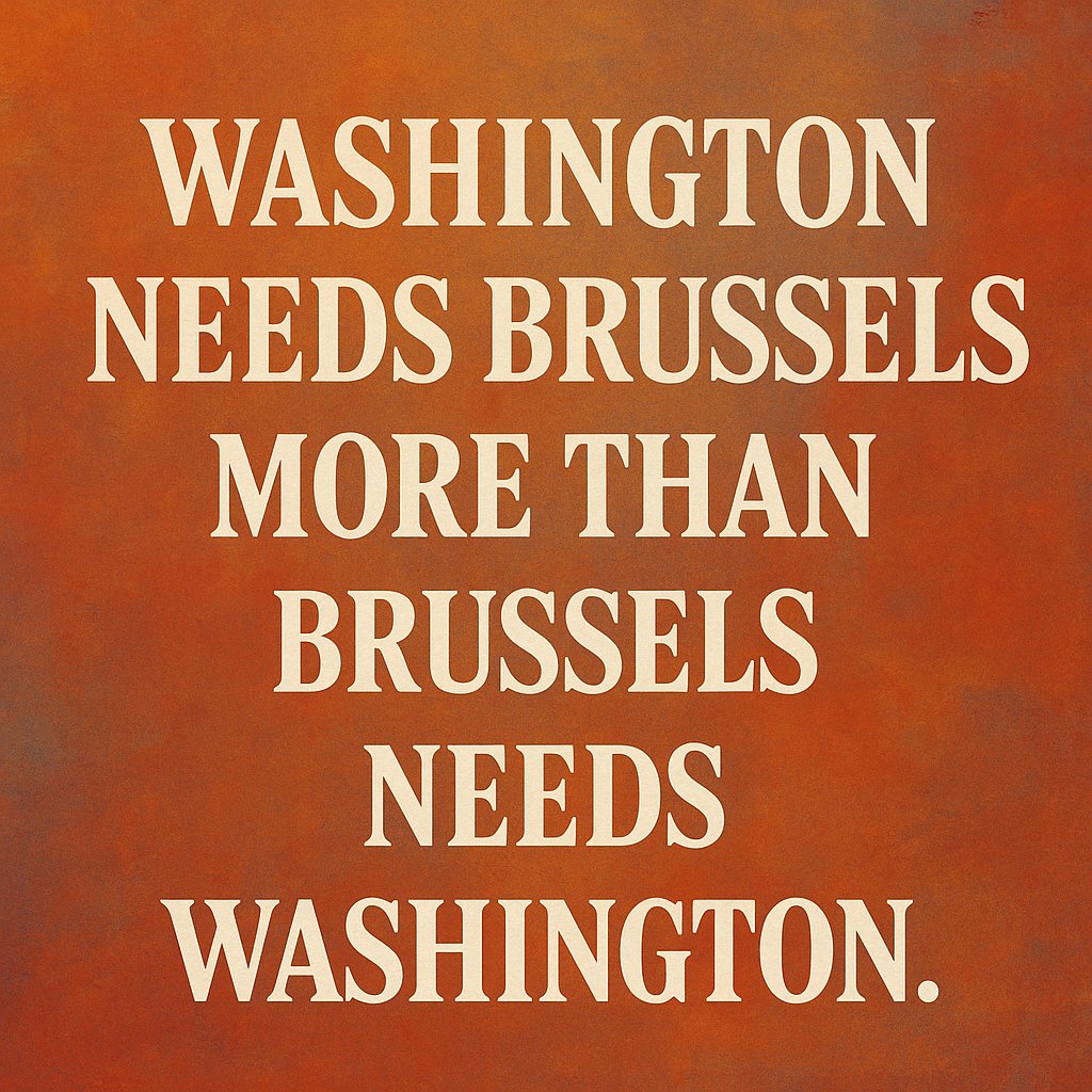 The United States without the European Union loses its main market, its moral legitimacy, its strategic infrastructure, and its regulatory balance.
The dependency is mutual, but we can do it better without the US.
Federal Europe!
