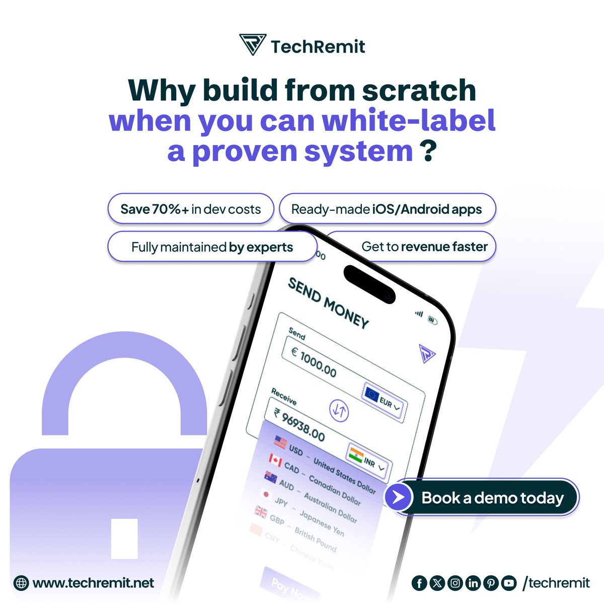 t_remit's tweet image. The smartest way to launch your fintech product isn’t building — it’s white-labeling.
👉 : techremit.net
#WhiteLabel #Fintech #FintechSolutions #FintechSoftware #SaaS #SaaSPlatform #TechInnovation #DigitalBusiness #StartupGrowth #AppDevelopment #MobileApps #iOSApp