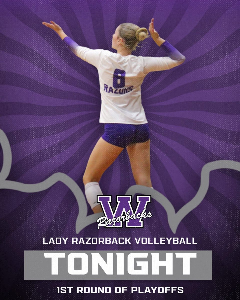 RazorbacksA's tweet image. LADY RAZORS SERVING UP THE 1ST ROUND OF PLAYOFFS - 6PM TONIGHT @ HOME VS THE LADY WOLVERINES!

COME PACK THE &quot;W!&quot;