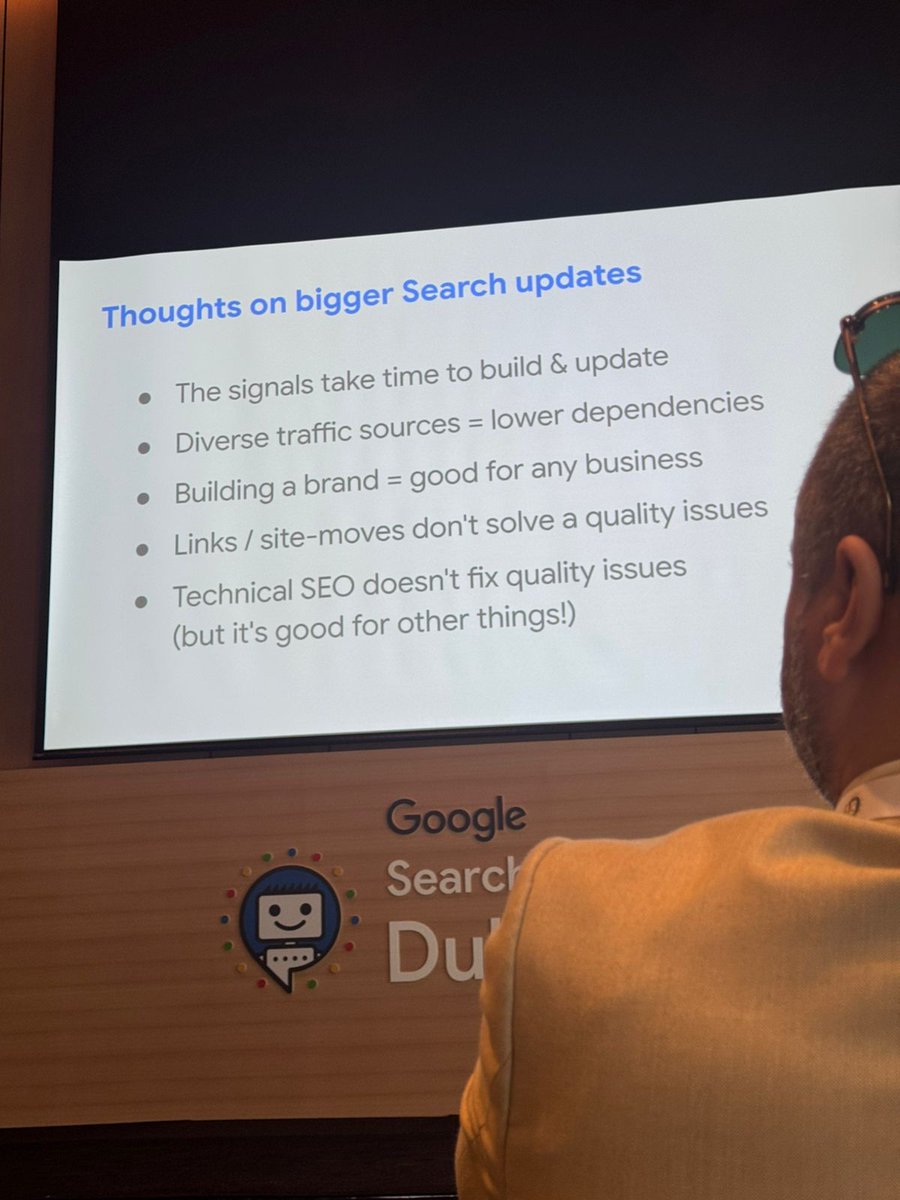 rustybrick's tweet image. Google says links, site moves or technical SEO do not fix ranking issues due to quality issues seroundtable.com/google-links-s… via @shahid_mng  from @googlesearchc live even in Dubai