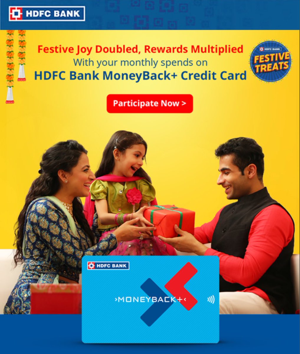 ConnectwithJJR's tweet image. 🎉 Festive Treats from #HDFC 🚨
Rs.200 Voucher for you, Customer !!!
Spend Rs.7500 using your HDFC Bank #MoneyBackPlus Credit Card 💳 during the offer period 18th – 31st October'25 🔔
Get rewarded with Complimentary vouchers worth Rs.200 😀👇🏼 and Earn cashpoints up to Rs.24…
