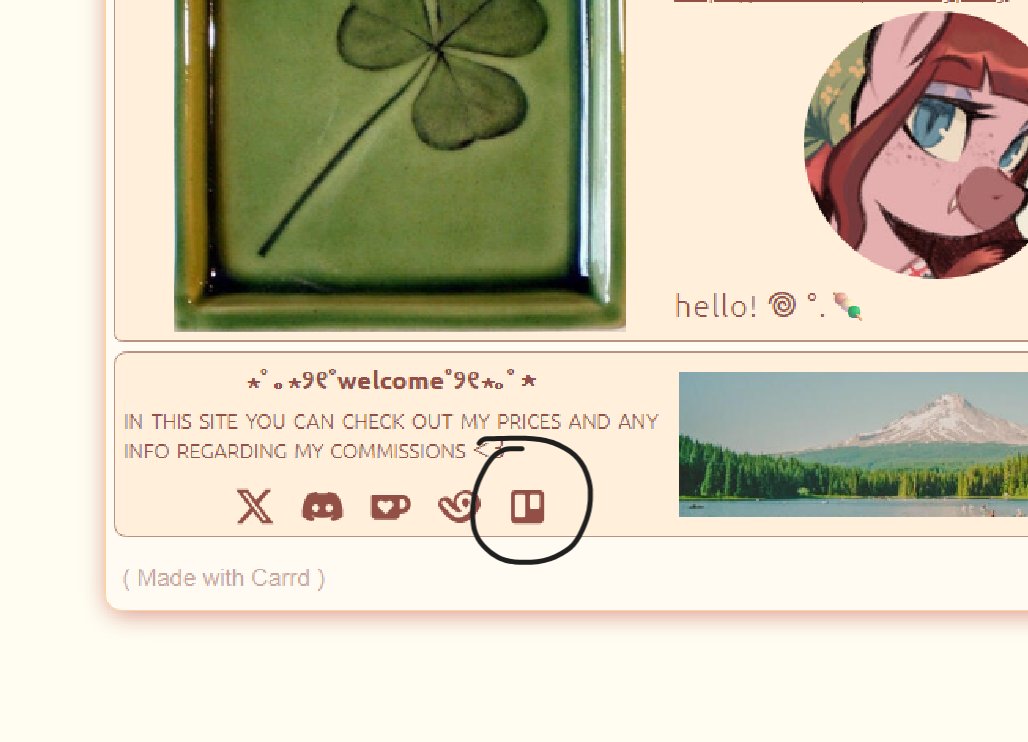i've made a public trello board so you can see your place in the queue and your commission status

feel free to ask for the link, you can also find it on my carrd link in my bio, it's this icon