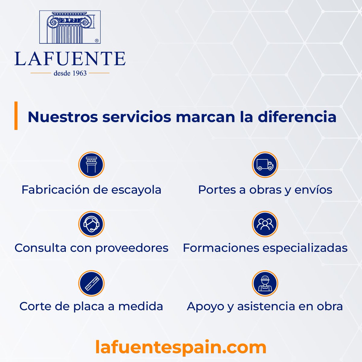 ¿Por qué elegirnos para suministrar tu material constructivo?
Marcamos la diferencia. 

Mientras tanto haz clic y mira lo que que podemos hacer por ti!
📲 bit.ly/servicios-lafu…

#Almacenes #Servicios #Madrid #SolucionesConstructivas #Construcción #Reforma #LAFUENTE #Novedades