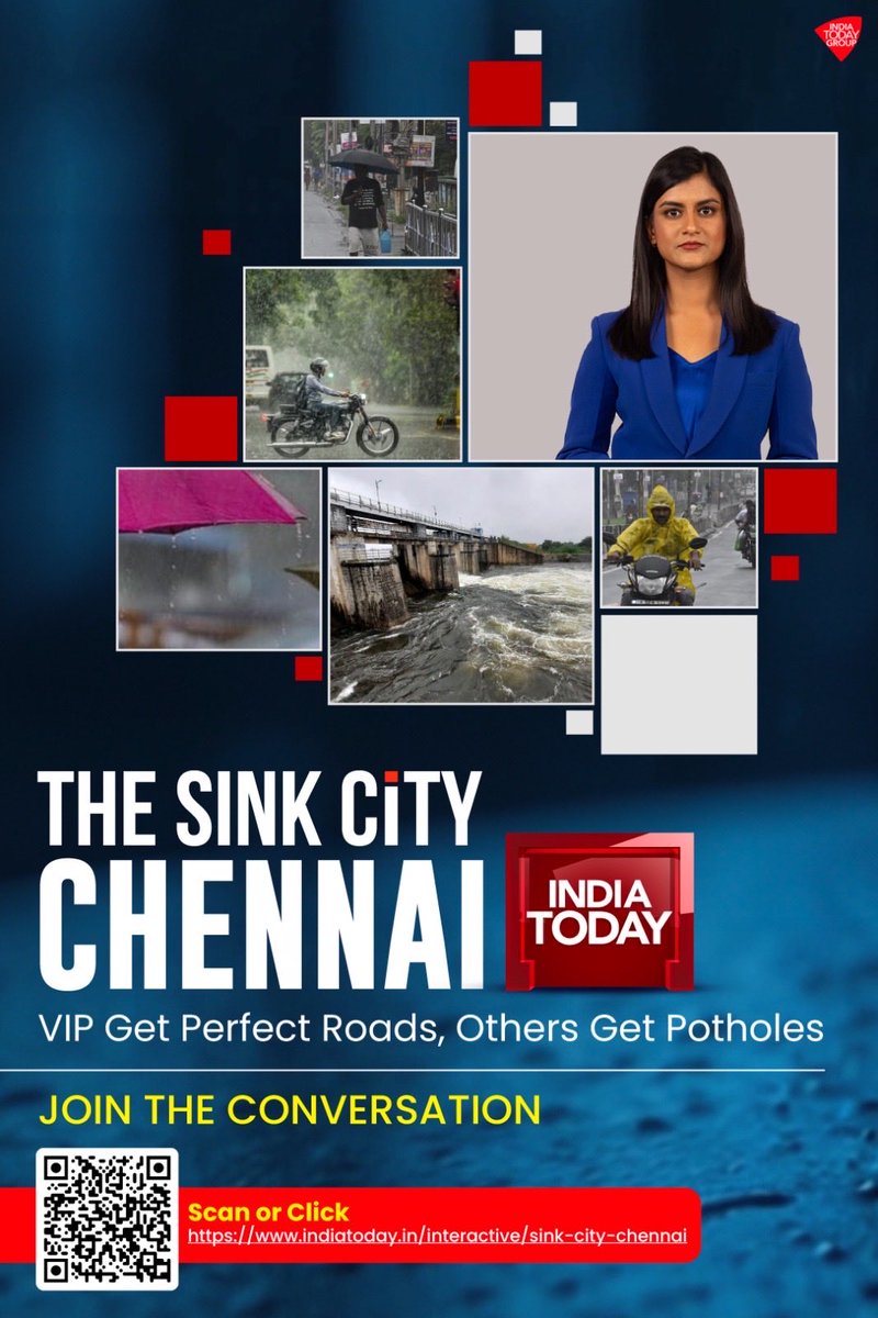 Akshita_N's tweet image. Chennai is crippled even before the full force of the monsoon hits the city and @IndiaToday is now on a mission to change that. Join us, you can share the situation in your area in Chennai this monsoon here: indiatoday.in/interactive/si…