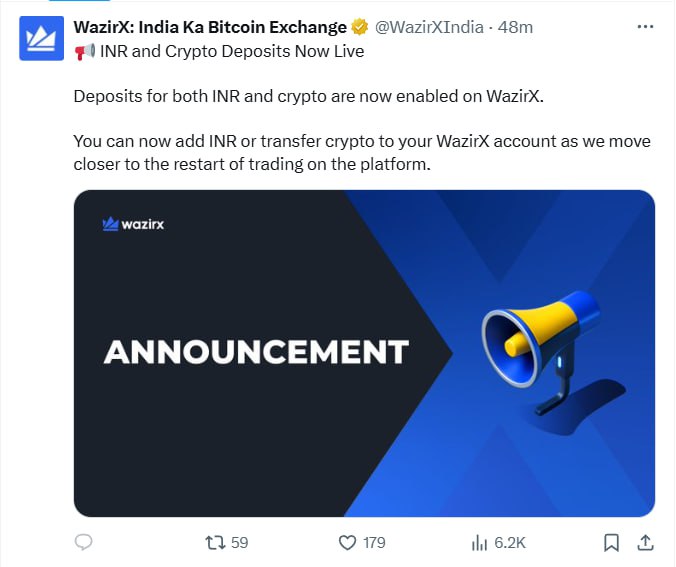 Now you can deposit INR and crypto in #WazirX exchange 

Do you still trust on this exchange 😂😂

Don't deposit single rupee in this exchange