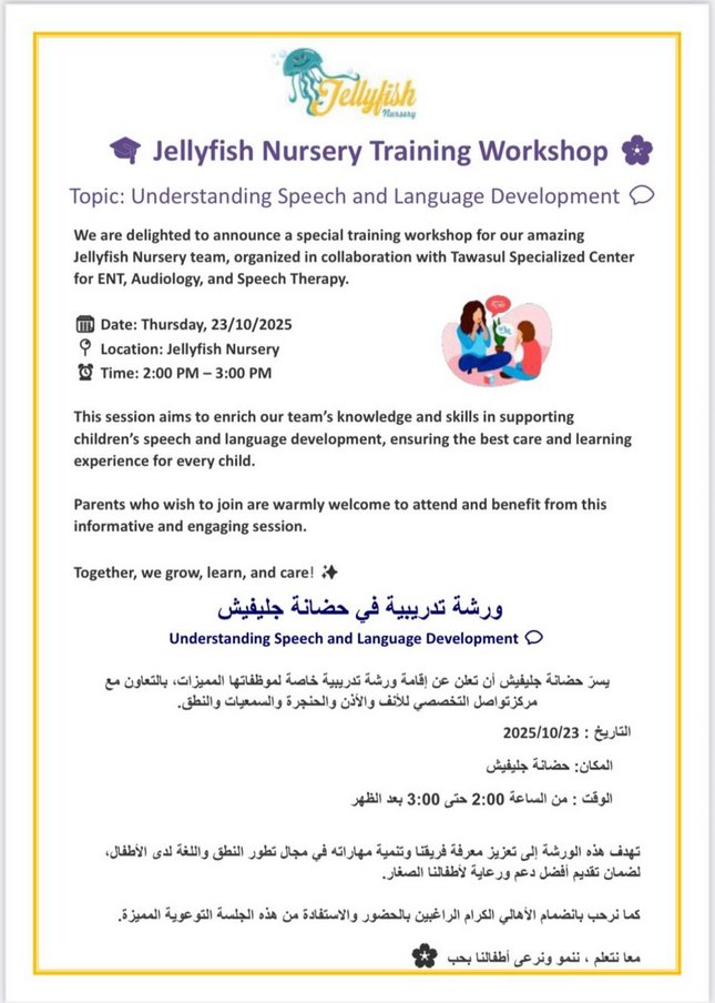 TawasulENT's tweet image. It’s our pleasure to deliver this interactive and informative workshop for you
instagram.com/jellyfish_nurs…