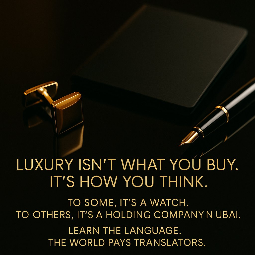 B_Borderless's tweet image. Luxury isn’t what you buy.
It’s how you think.

To some, it’s a watch.
To others, it’s a holding company in Dubai.

Learn the language. The world pays translators.

#LuxuryMindset #BorderlessByDesign #StrategicWealth #MonacoEnergy #GlobalFreedom