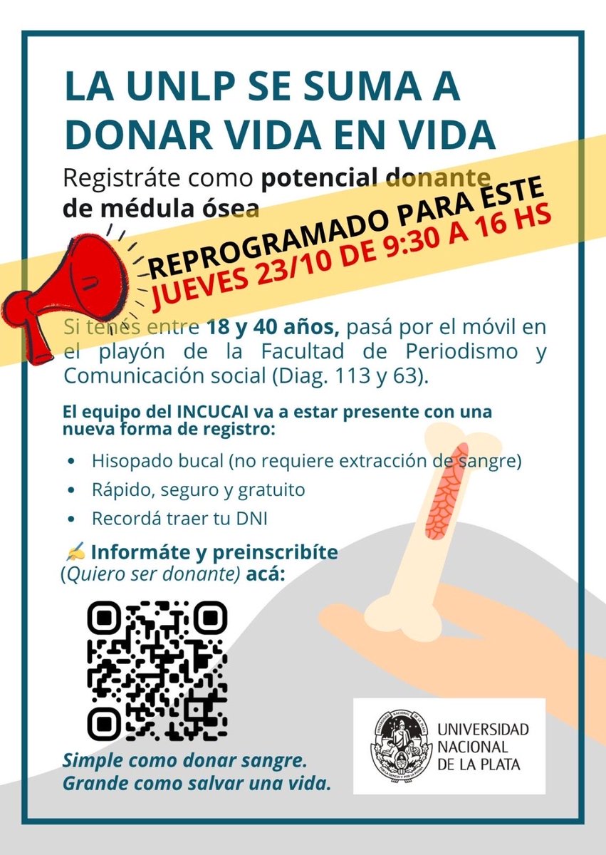 Pelu tiene (19 años) necesita un trasplante de médula ósea.

Donar médula ósea es más sencillo de lo que uno cree y tu ayuda puede salvar muchas vidas 🙏, no sólo la de Pelu.

Más del 70% de quienes necesitan un trasplante de células de médula ósea no son compatibles con sus