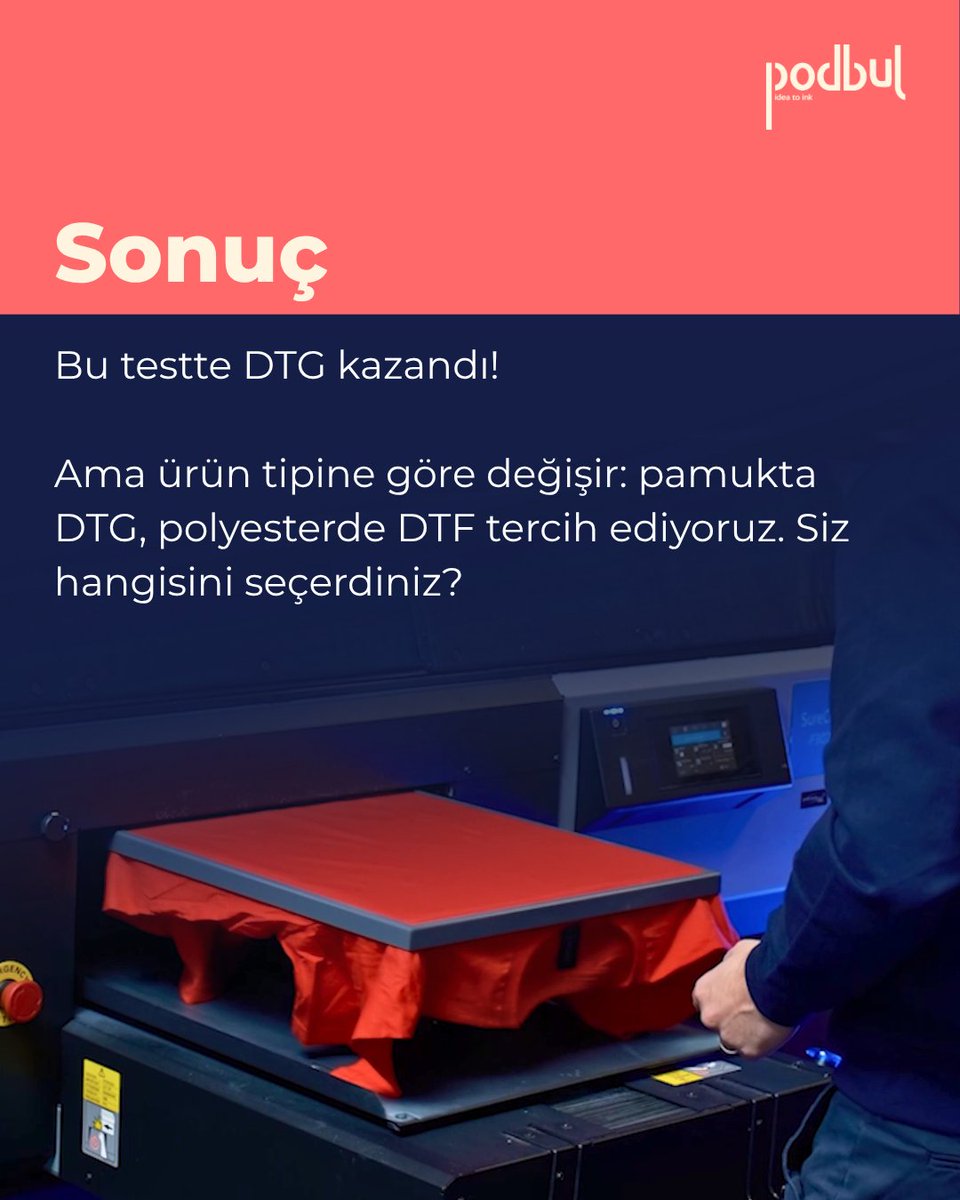DTG mi DTF mi? 🖨️
Aynı tasarımı iki farklı baskı teknolojisiyle denedik!
🎨 DTG → Yumuşak doku &amp; doğal his
✨ DTF → Parlak renkler &amp; polyester uyumu
Her ürün için doğru baskı farklıdır.
Siz hangisini seçerdiniz? 👇

#DTG #DTF #PrintOnDemand #Podbul