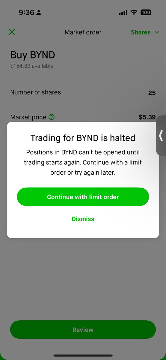 LaughinGasLabs's tweet image. ROBINHOON HAULTED MY ACCOUNTED FROM BUYING MORE BYND!! 

I literally cannot buy more BYND shares this morning. They are saying “all brokerage” have halted buy orders on BYND which I call BS..

“Overspending?” It’s $70 😂 
I had 1 single purchase at $50 prior and wanted to do a…