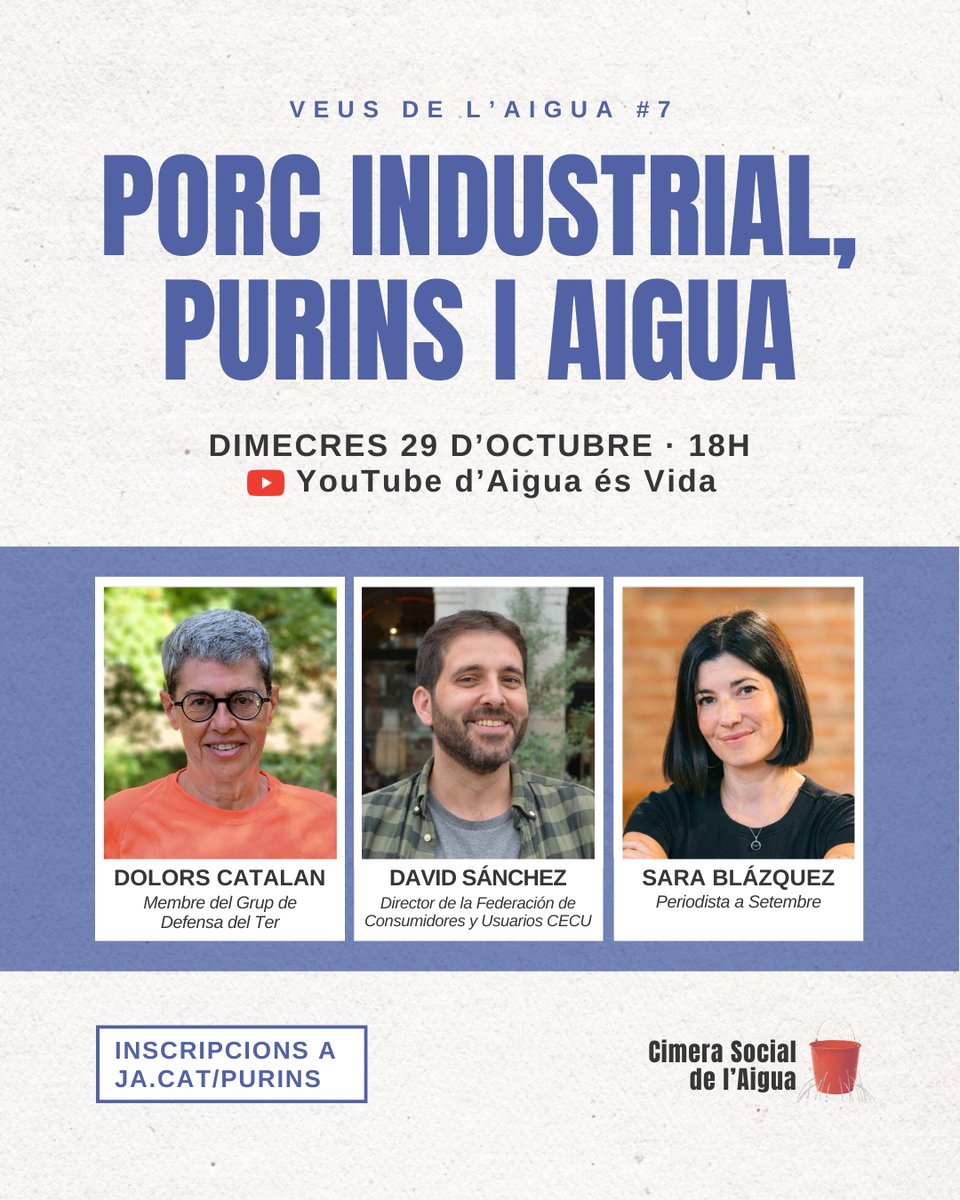 VEUS DE L'AIGUA 7 🔴 Porc industrial, purins i aigua

Parlarem de com la ramaderia intensiva i els purins contaminen greument les nostres aigües amb el <a href="/GrupDefensaTer/">Grup de Defensa del Ter</a> i coneixerem el cas d’èxit d’As Conchas (Galícia) amb <a href="/CECUconsumo/">CECU</a>.

🔗 Inscriu-t’hi: forms.gle/rnZzGm5LiHQeJJ…