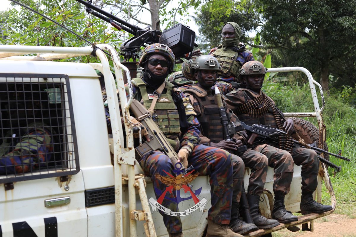 kdfinfo's tweet photo. Troops from the Kenyan Quick Reaction Force (KENQRF), serving under the United Nations Organization Stabilization Mission in the Democratic Republic of Congo (MONUSCO), recently conducted a long-range patrol across Mbau, Mandumbi, and Mangina areas within North Kivu Province. The operation aimed at reassuring local communities of their safety amid ongoing security stabilization efforts.

See more: https://t.co/FtzlgqRcqt