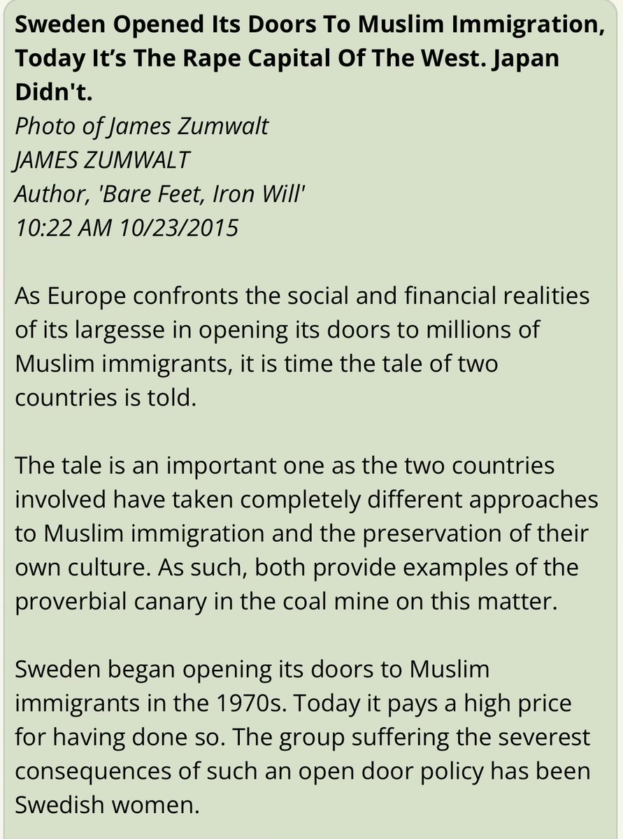 AuthorJJReeves's tweet image. This was from 2017, &amp;amp; has gotten much worse since then. Places like Malmo, Sweden are now known as the “rape capital” of Europe.
