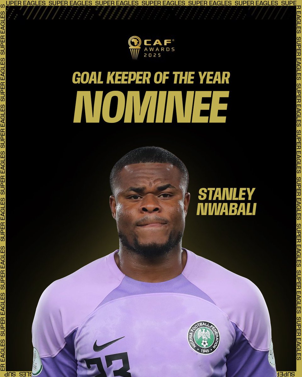 NGSuperEagles's tweet image. Congratulations to Victor Osimhen, Stanley Nwabali and Daniel Bameyi on their nominations at the #CAFAwards!