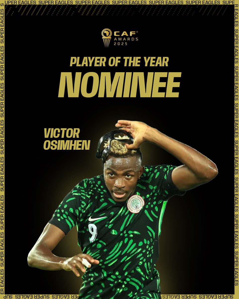 NGSuperEagles's tweet image. Congratulations to Victor Osimhen, Stanley Nwabali and Daniel Bameyi on their nominations at the #CAFAwards!