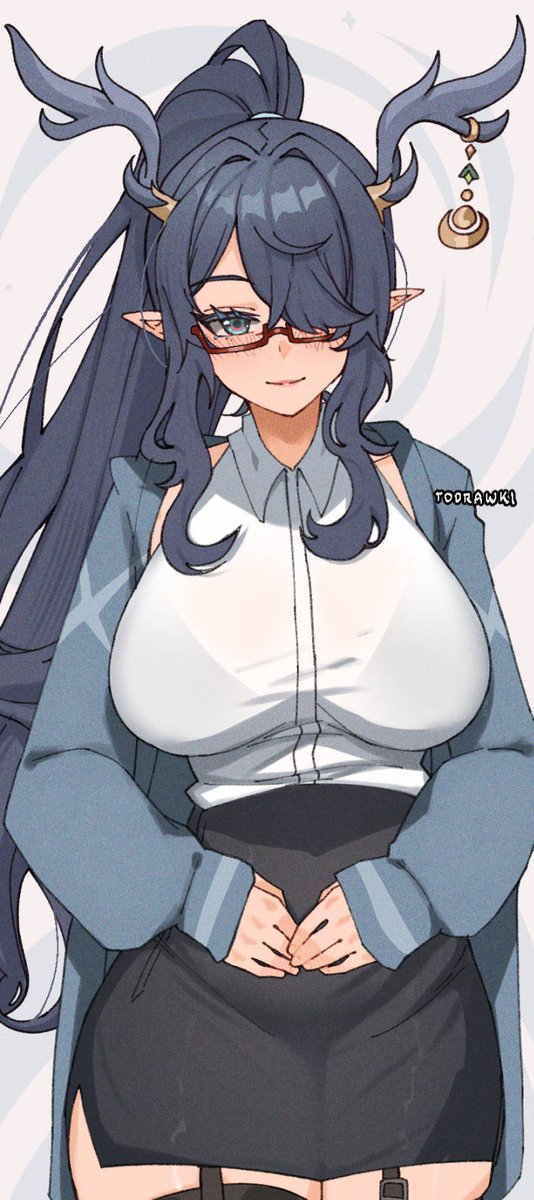 todrawki2's tweet image. glasses AND cardigan!