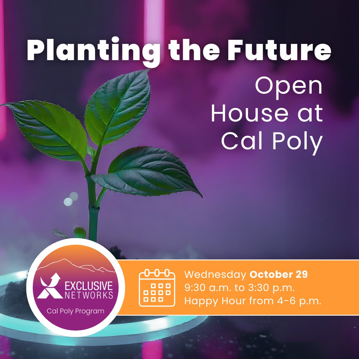 Join us at Cal Poly for Planting the Future: Open House and connect with educators, industry experts, and future cyber talent.
 
📅 Oct. 29 | Cal Poly Tech Park

Join the conversation shaping the next generation of cyber defenders.
👉 eu1.hubs.ly/H0nR11c0
 
#WeAreExclusive