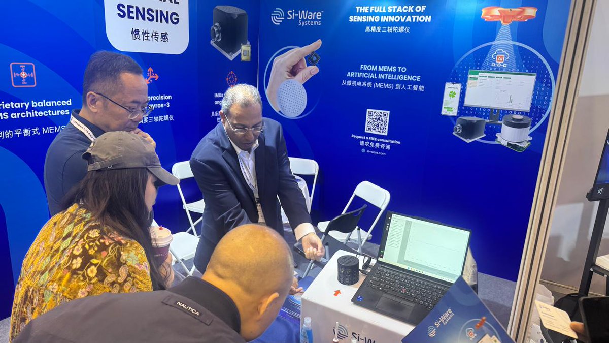 Si-Ware Systems at #ChinaMEMS2025, great energy &amp; exciting discussions on the future of MEMS!
 Visit us at Booth 568 to explore our Optical &amp; Inertial MEMS technologies in action.
 Suzhou International Expo Center | till 24th of October
 #SiWareSystems #MEMS #Sensors #PhysicalAI