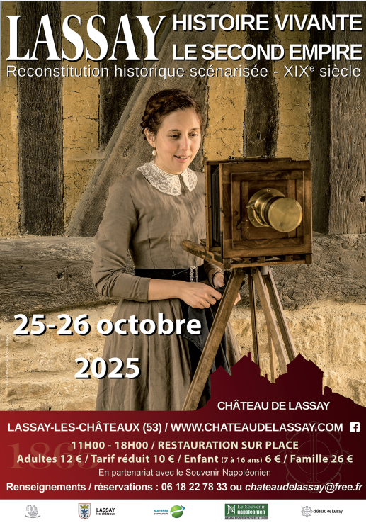 ChateaudeLassay's tweet photo. Samedi 25-dimanche 26 octobre : Lassay Second Empire
Immergez-vous dans l'atmosphère de l'époque Napoléon III et si vous vous sentez  l'âme d'un détective, menez l'enquête pour percer les mystères du château
Une exposition et une conférence complètent la manifestation https://t.co/pJBIAsJxfK