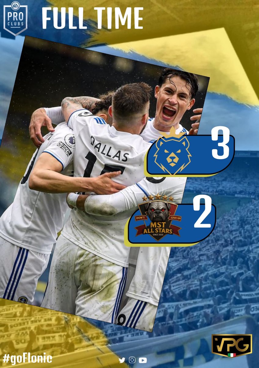 FlonicVFC's tweet image. #Fulltime 

5º Giornata 📆 CPG Serie A 🏆 
@FlonicVFC 🆚 @RealAcerrana 
2-4❌

2º Giornata 📆 VPG Serie D1 🏆 
@FlonicVFC 🆚 @MastiniProClub 
3-2✅

Complimenti agli avversari 🤝
#GoFlonicVFC 💙💛