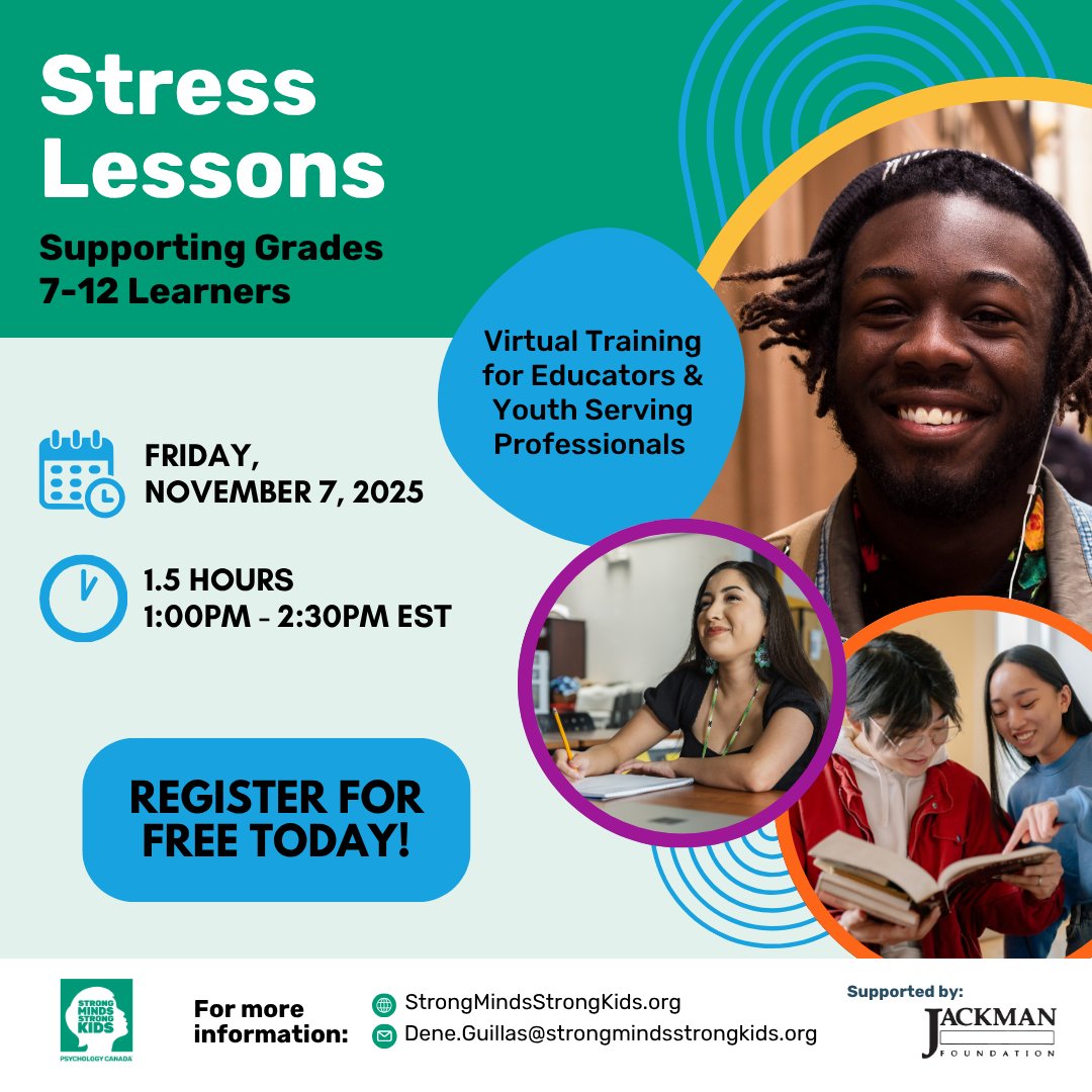 Don't forget to join us for our upcoming virtual Stress Lessons Grades 7-12 open call training.
Register today! bit.ly/4pOurtd
Special thanks to the Jackman Foundation for making this session possible!
#FreeOpenCall #ProfessionalDevelopment #StressLessons