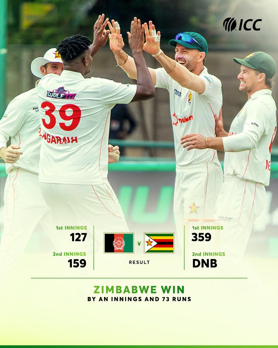 🚨Zimbabwe Beat An Innings Test Match against Afghandus Thats why tri series Deserve Zimbabwe in Pakistan.
#ZIMvAFG