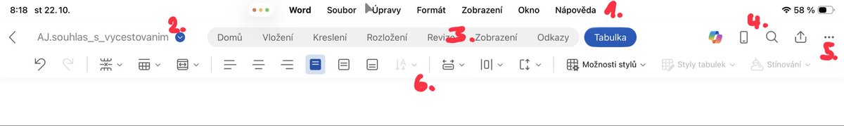 adamkopp's tweet image. Toto je lista s ovladacimi prvky MS Wordu na iPadOS 26.
- obsahuje 6 (!) ruzne se chovajicich nabidek funkci
- funkce jsou mezi ne rozprostreny velmi nahodne
- nic nenaznacujici ikonky nemaji popisky a z definice nemate jak na ne “najet” a odhadnout, co delaji
Pouzivat se to neda
