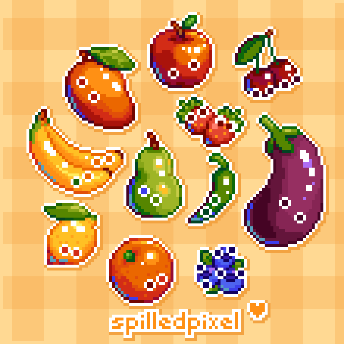 Spilledpixel's tweet image. whats your favorite fruit?
#pixelart #ใใใ็ตต