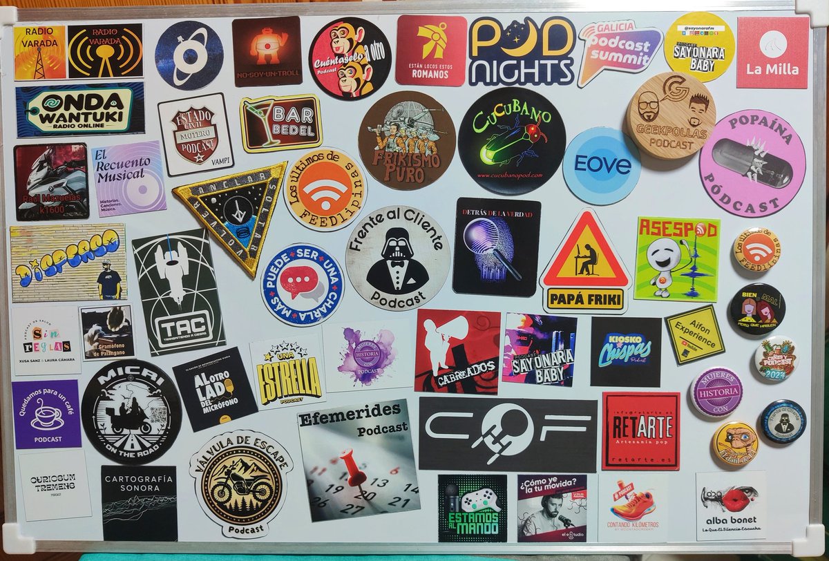 Ya tengo un par de nuevas incorporaciones en mi colección una desde el otro lado del Atlántico del amigo Manolo Matos <a href="/CucubanoPod/">Podcast Cucubano</a> del podcast Cucubano y otra que creía haber perdido del amigo Albert del dátil de ET. Problema necesito una pizarra más grande 🤣🤣