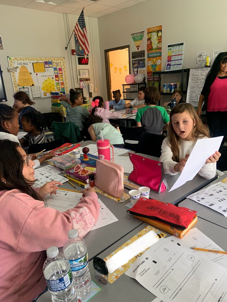CM201U's tweet image. Mrs. Hathaway’s class at Balmoral is exploring how digital devices encode and transfer complex information over long distances! Students are working with partners to create their own codes and send messages across the classroom.
#BalmoralBulldogs #DigitalLearning #CodingFun