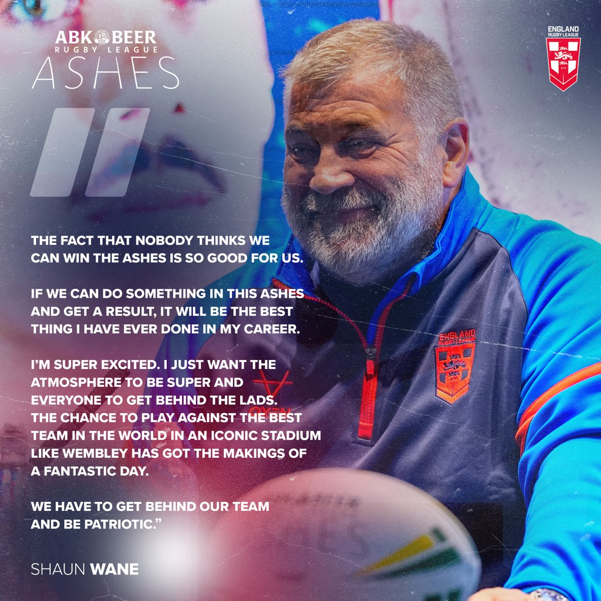 😤 It means everything to our head coach, Shaun Wane! 👀 Will you be there  to support the team on Saturday? 🏴󠁧󠁢󠁥󠁮󠁧󠁿 #EnglandRL